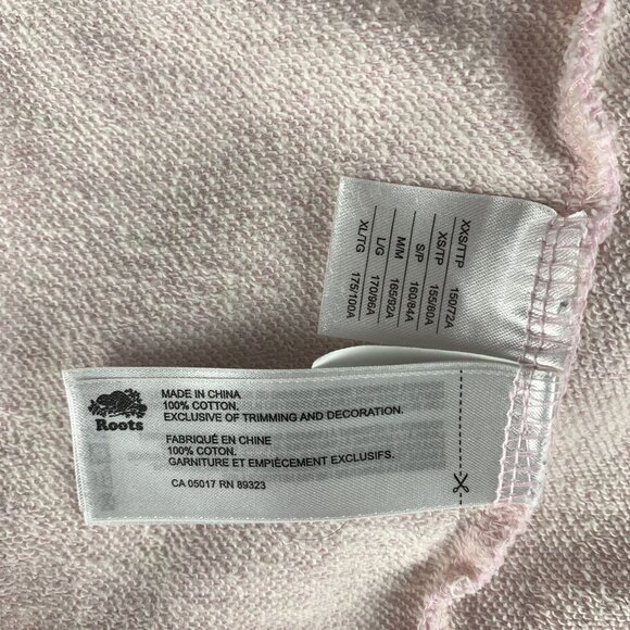 Roots Canada Pink Cotton Pullover Crop Hoodie Beaver Logo Womens Size Small - Picture 6 of 11
